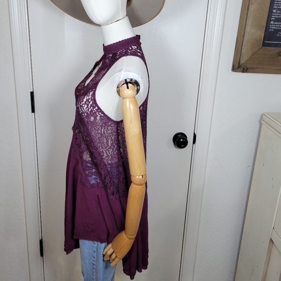 Free People Oversized Tank Dress Purple Sleeveless Mini Relaxed Fit Size XS - Picture 4 of 11